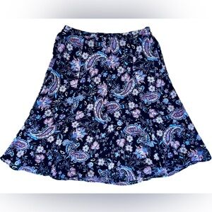 Flowy Floral Paisley Multi-colored Jaclyn Smith Medium Skirt